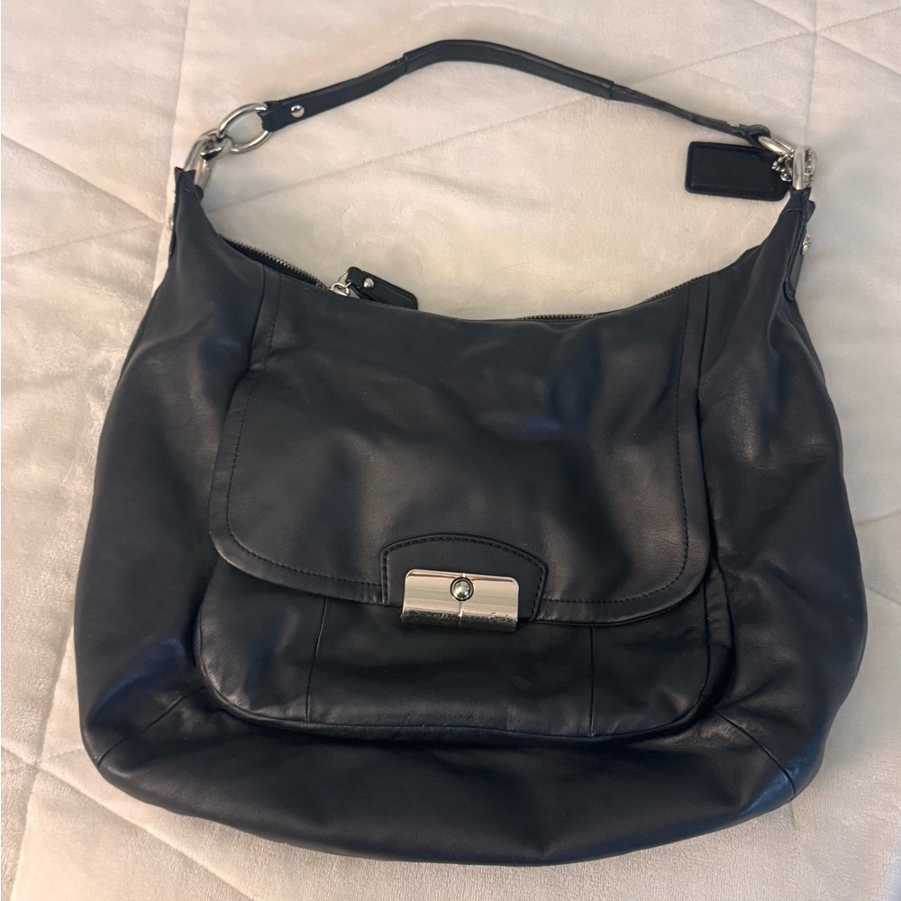 Coach Black Leather Hobo Shoulder Bag